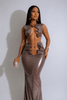 Starlust Metallic Foil Crop Top & Maxi Skirt  Set – Birthday Outfit Blaire Shops