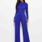 Long Sleeve Mock Neck Wide Leg Jumpsuit Trendsi