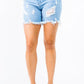 PLUS SIZE DISTRESSED SKINNY DENIM SHORTS - Wäre Rare