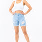 PLUS SIZE DISTRESSED SKINNY DENIM SHORTS - Wäre Rare