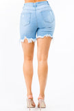 PLUS SIZE DISTRESSED SKINNY DENIM SHORTS - Wäre Rare