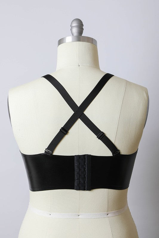 PLUS FAUX LEATHER BRALETTE Leto Accessories