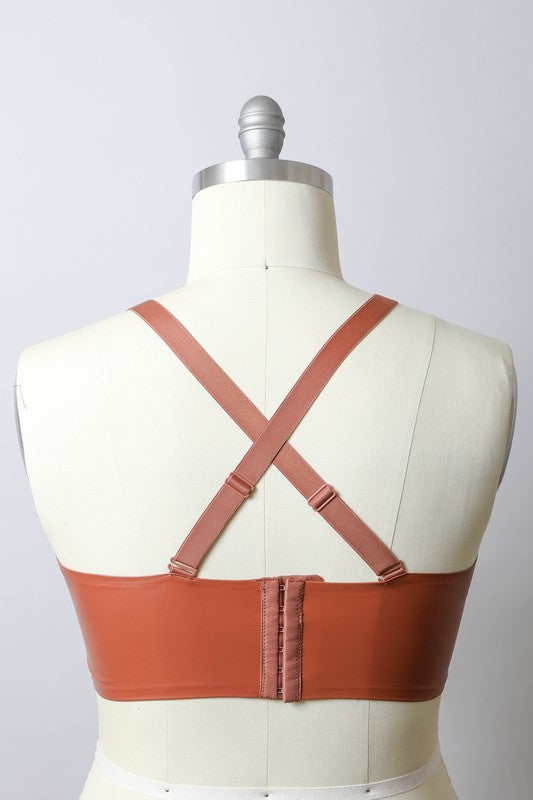PLUS FAUX LEATHER BRALETTE Leto Accessories