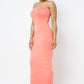 SOLID STRAP LESS DRESS WITH BACK SLIT - Wäre Rare