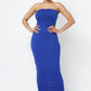 SOLID STRAP LESS DRESS WITH BACK SLIT - Wäre Rare