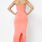 SOLID STRAP LESS DRESS WITH BACK SLIT - Wäre Rare