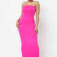 SOLID STRAP LESS DRESS WITH BACK SLIT - Wäre Rare