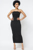 SOLID STRAP LESS DRESS WITH BACK SLIT - Wäre Rare