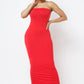SOLID STRAP LESS DRESS WITH BACK SLIT - Wäre Rare