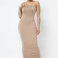 SOLID STRAP LESS DRESS WITH BACK SLIT - Wäre Rare