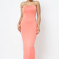 SOLID STRAP LESS DRESS WITH BACK SLIT - Wäre Rare