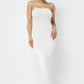 SOLID STRAP LESS DRESS WITH BACK SLIT - Wäre Rare