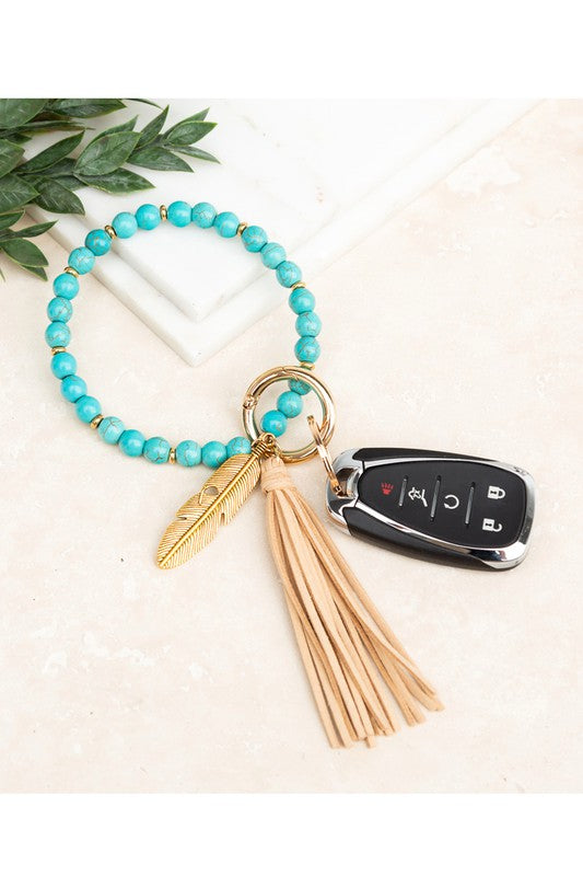 Boho Stone Key Ring Bracelet - Wäre Rare