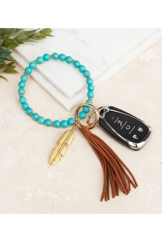 Boho Stone Key Ring Bracelet - Wäre Rare