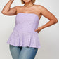Eyelet Bandeau Peplum Top - Wäre Rare