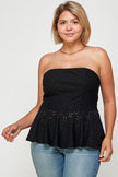 Eyelet Bandeau Peplum Top - Wäre Rare