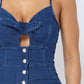 DENIM ROMPER WITH FRONT CUTOUT AND BUTTONS - Wäre Rare