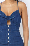 DENIM ROMPER WITH FRONT CUTOUT AND BUTTONS - Wäre Rare