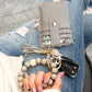 Leopard Beaded Key Ring Wallet Bracelet - Wäre Rare