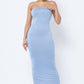 SOLID STRAP LESS DRESS WITH BACK SLIT - Wäre Rare