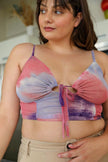 Plus Size Tie Dye Mesh Keyhole Front Brami Top Leto Accessories