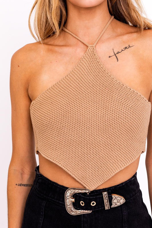 HALTER CROCHET KNIT TOP - Wäre Rare