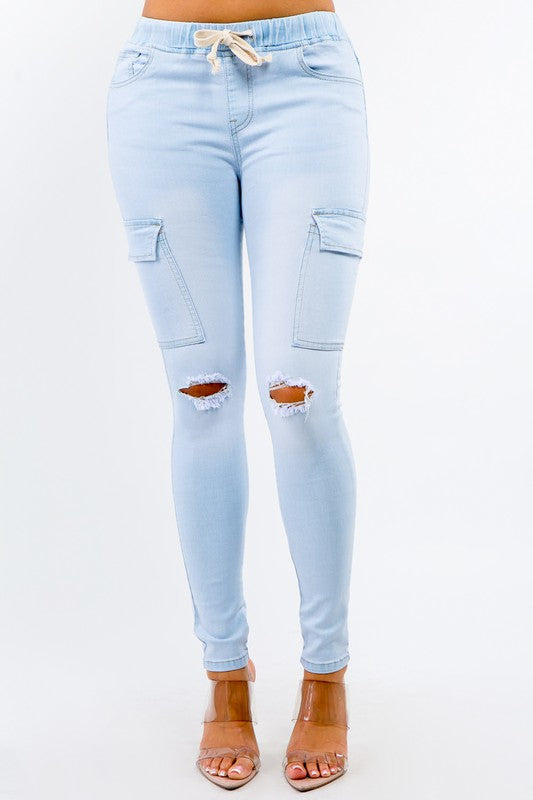 CARGO POCKETS DENIM JOGGERS - Wäre Rare