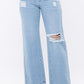 DISTRESS KNEE FLARED DENIM PANTS - Wäre Rare