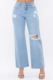 DISTRESS KNEE FLARED DENIM PANTS - Wäre Rare