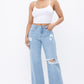 DISTRESS KNEE FLARED DENIM PANTS - Wäre Rare