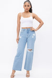 DISTRESS KNEE FLARED DENIM PANTS - Wäre Rare