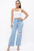 DISTRESS KNEE FLARED DENIM PANTS - Wäre Rare