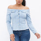 OFF THE SHOULDERS LONG SLEEVE DENIM TOP - Wäre Rare