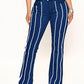 Striped Raw Hem Jeans Wäre Rare
