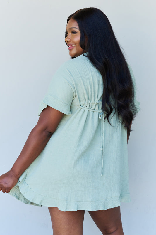 Ruffle Hem Dress with Drawstring Wäre Rare