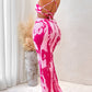Printed Backless Maxi Dress Wäre Rare Trend