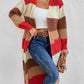 Color Block Open Front Longline Cardigan Trendsi