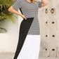 Plus Size Striped Color Block Round Neck Dress Wäre Rare