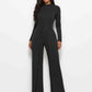 Long Sleeve Mock Neck Wide Leg Jumpsuit Trendsi