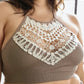 Plus Size Crochet Lace High Neck Bralette Leto Accessories