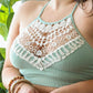 Plus Size Crochet Lace High Neck Bralette Leto Accessories