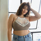 Plus Size Crochet Lace High Neck Bralette Leto Accessories