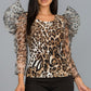 Animal Print Puff Sleeve Top - Wäre Rare
