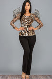 Animal Print Puff Sleeve Top - Wäre Rare