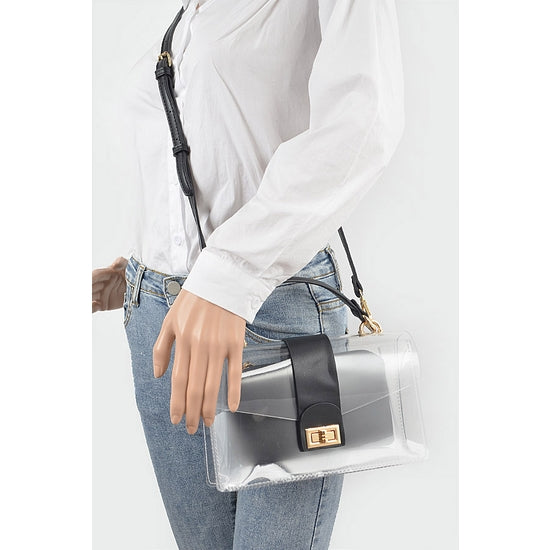 Faux Leather Transparent Crossbody Bag - Wäre Rare