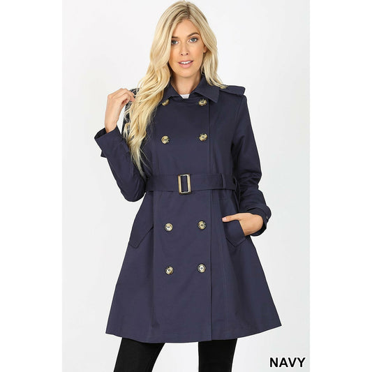 Double Breasted Thigh Length Trench Coat - Wäre Rare