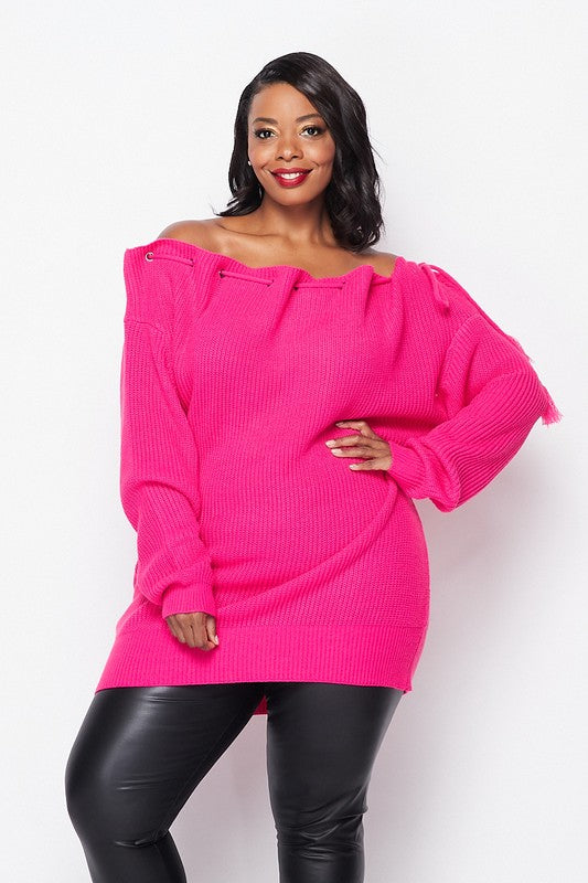 Offshoulder Knit Long Sweater - Wäre Rare