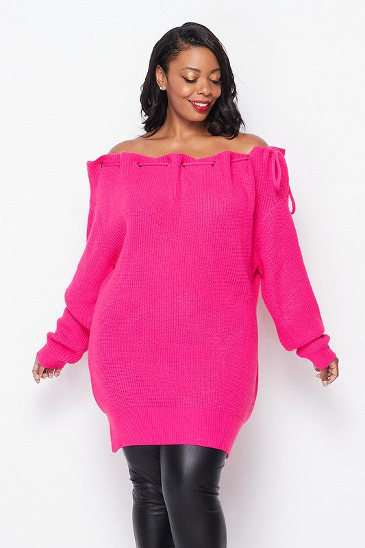 Offshoulder Knit Long Sweater - Wäre Rare