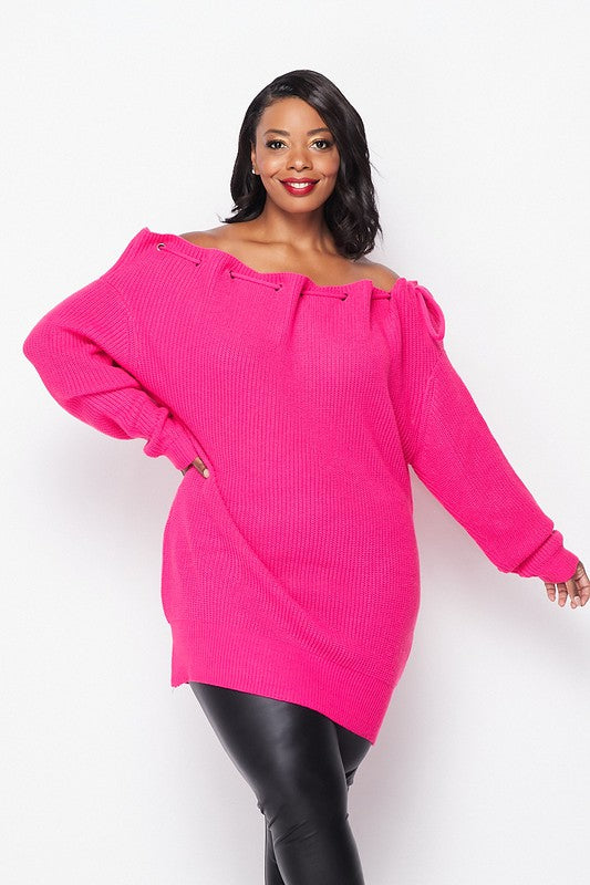 Offshoulder Knit Long Sweater - Wäre Rare