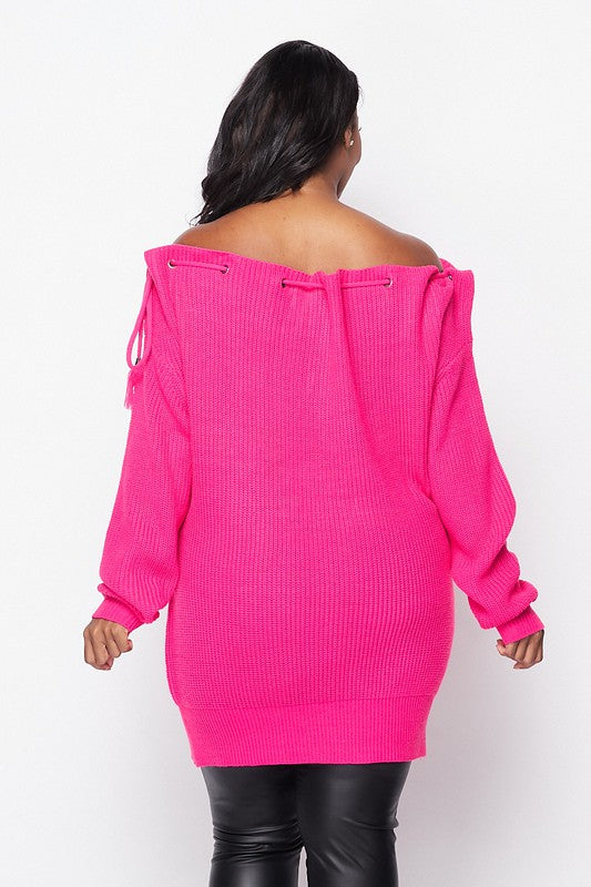 Offshoulder Knit Long Sweater - Wäre Rare